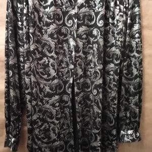 BLOUSE VINTAGE COPY CAT USA MADE BLACK/SILVER